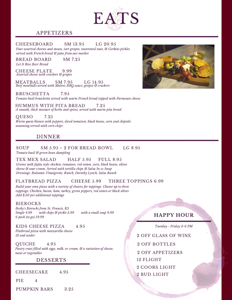 Menu The Paisley Pear